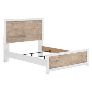 Lit complet Grand en bois et placage bicolore