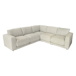 Sectionnel 5 pièces en tissu crème - KF.2801