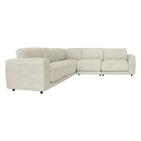 Sectionnel 5 pièces en tissu crème - KF.2801