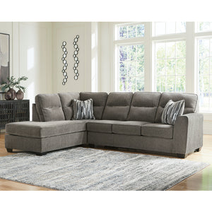 Sectionnel 2 pièces en tissu avec chaise longue et coussins - Olten