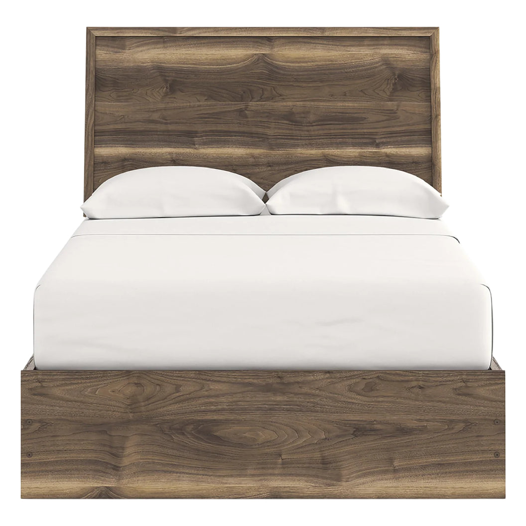 Lit complet en bois/MDF brun noyer Simple / Double / Grand / Très grand - Chirason