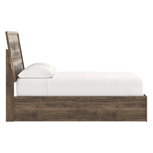 Lit complet en bois/MDF brun noyer Simple / Double / Grand / Très grand - Chirason