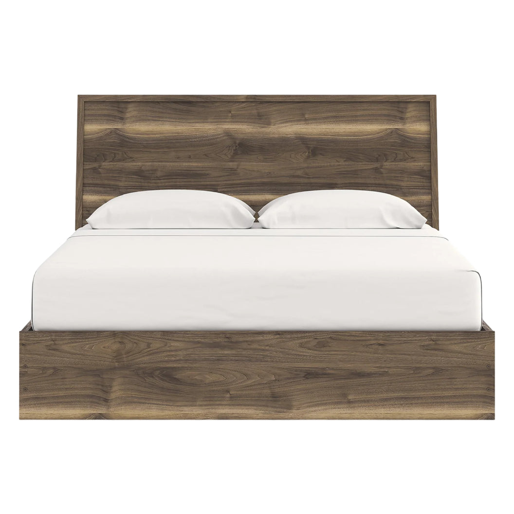 Lit complet en bois/MDF brun noyer avec 4 tiroirs Simple / Double / Grand / Très grand - Chirason