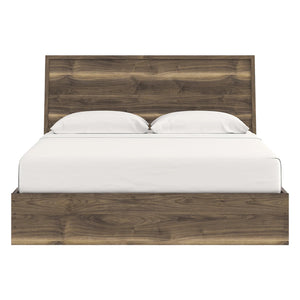 Lit complet en bois/MDF brun noyer avec 4 tiroirs Simple / Double / Grand / Très grand - Chirason