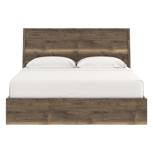 Lit complet en bois/MDF brun noyer Simple / Double / Grand / Très grand - Chirason