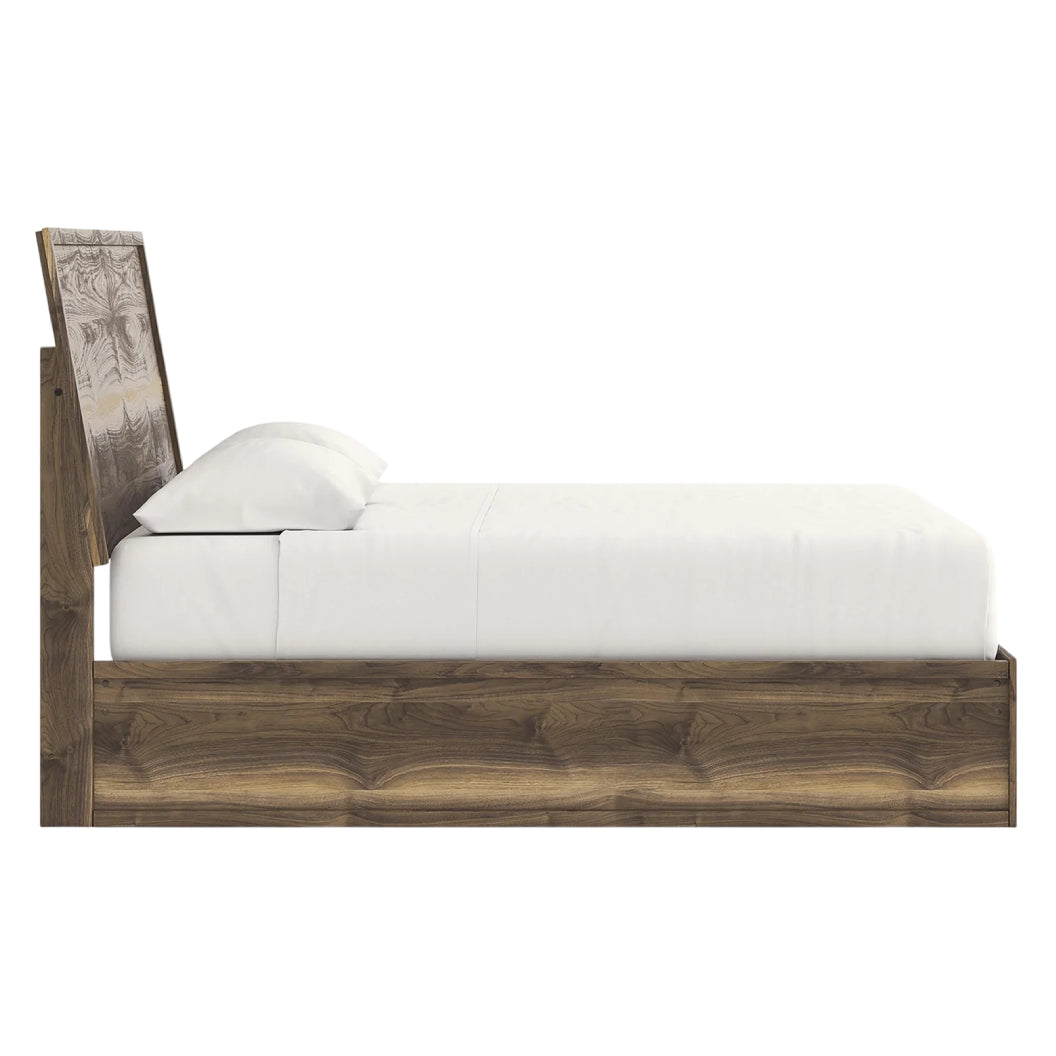 Lit complet en bois/MDF brun noyer Simple / Double / Grand / Très grand - Chirason