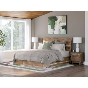 Lit complet en bois/MDF brun noyer Simple / Double / Grand / Très grand - Chirason