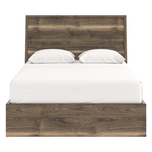 Lit complet en bois/MDF brun noyer Simple / Double / Grand / Très grand - Chirason