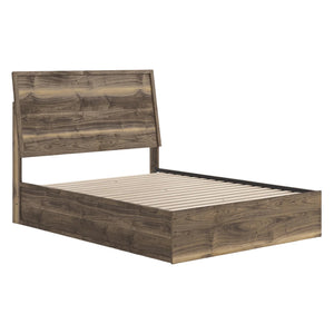 Lit complet en bois/MDF brun noyer Simple / Double / Grand / Très grand - Chirason