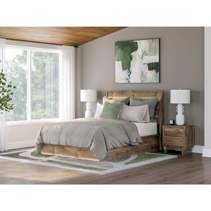 Lit complet en bois/MDF brun noyer Simple / Double / Grand / Très grand - Chirason