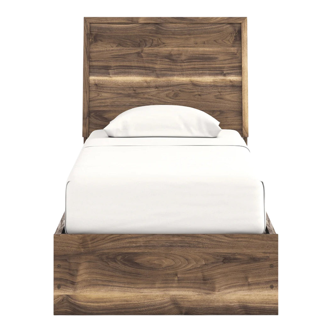 Lit complet en bois/MDF brun noyer avec 4 tiroirs Simple / Double / Grand / Très grand - Chirason