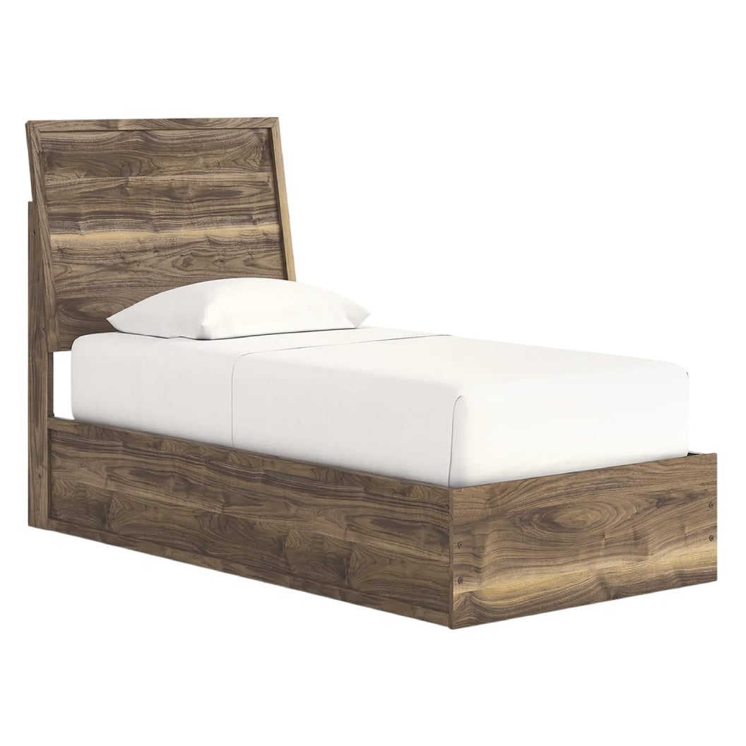 Lit complet en bois/MDF brun noyer Simple / Double / Grand / Très grand - Chirason