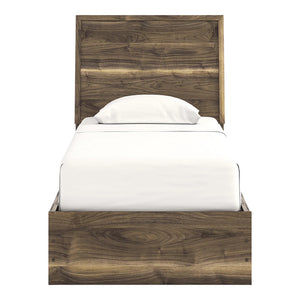 Lit complet en bois/MDF brun noyer Simple / Double / Grand / Très grand - Chirason