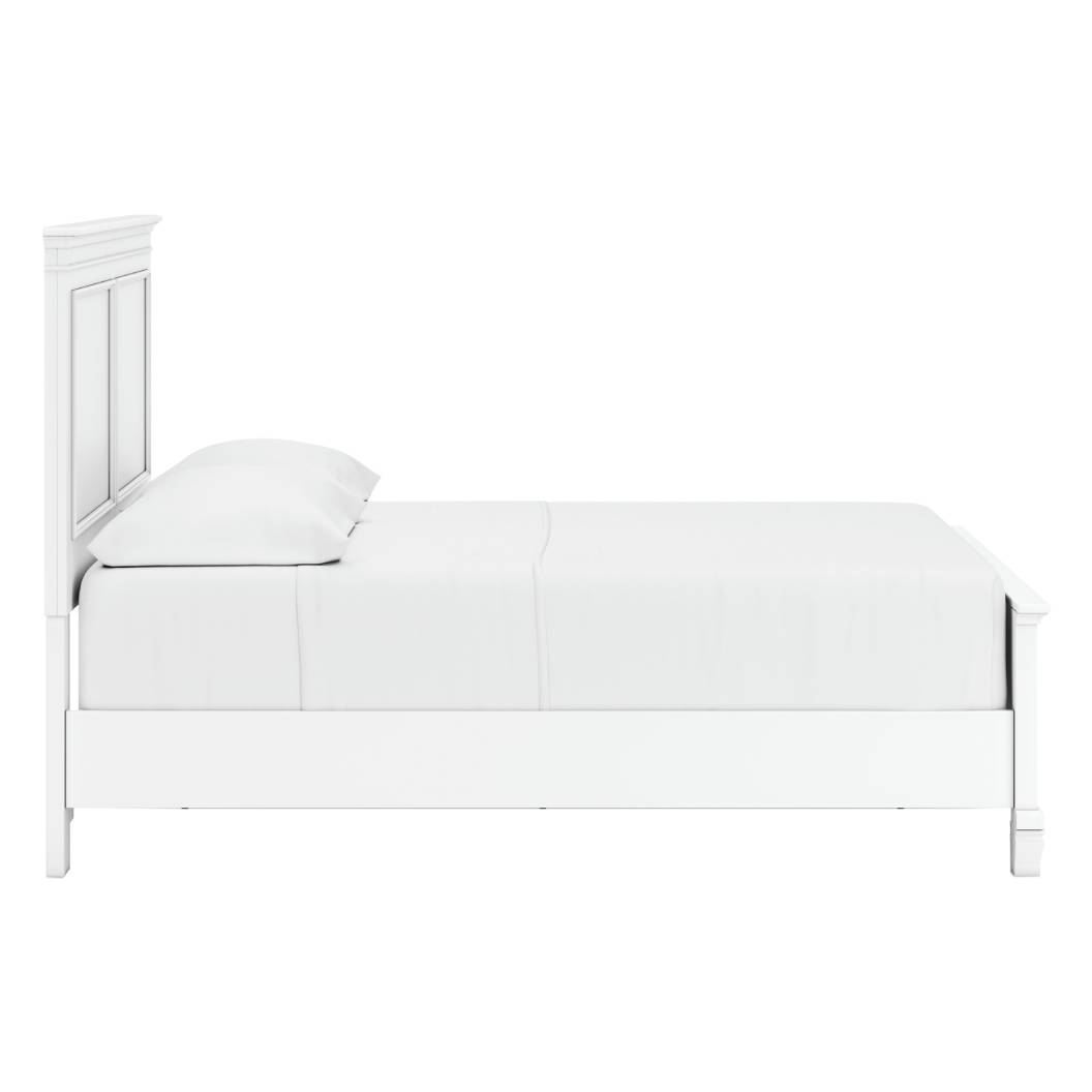 Lit complet en bois/MDF blanc Simple / Double / Grand / Très grand - Fortman