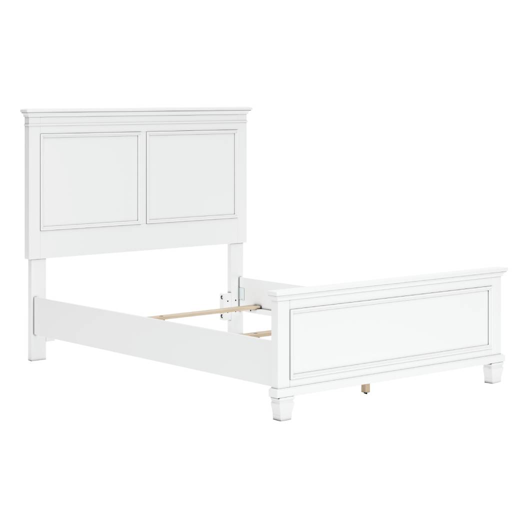 Lit complet en bois/MDF blanc Simple / Double / Grand / Très grand - Fortman