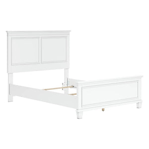 Lit complet en bois/MDF blanc Simple / Double / Grand / Très grand - Fortman