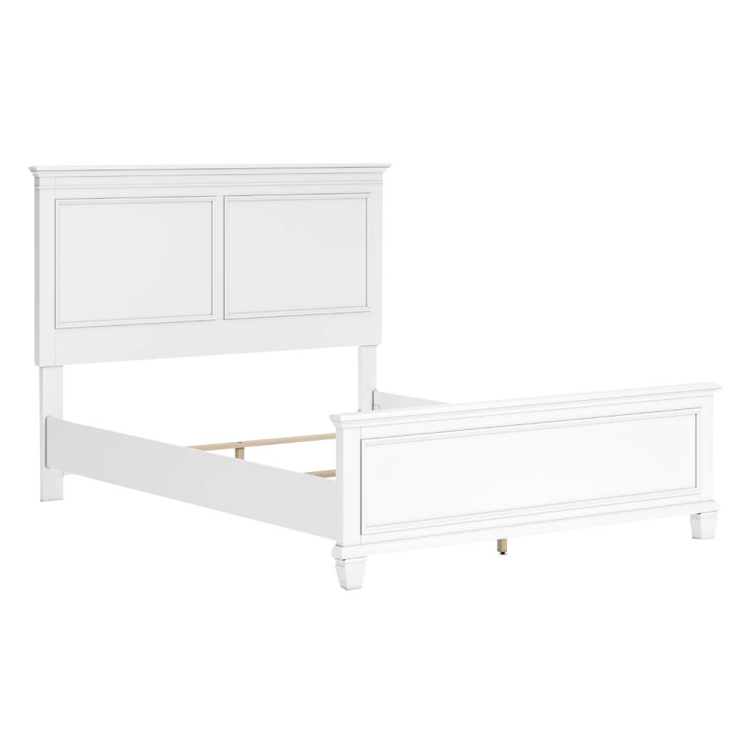 Lit  grand complet en bois blanc - Fortman