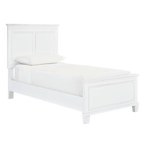 Lit  simple complet en bois blanc - Fortman