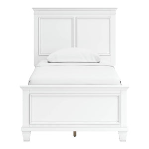 Lit  simple complet en bois blanc - Fortman