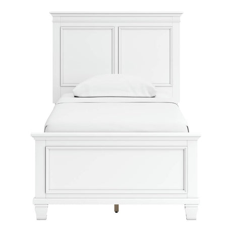 Lit complet en bois/MDF blanc Simple / Double / Grand / Très grand - Fortman