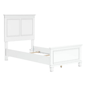 Lit  simple complet en bois blanc - Fortman