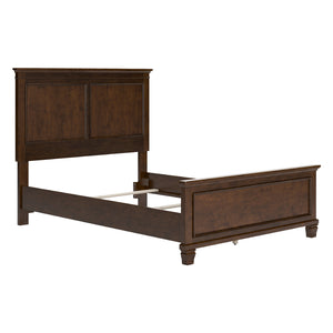 Lit complet en bois/placage brun Simple / Double / Grand / Très grand - Danabrin