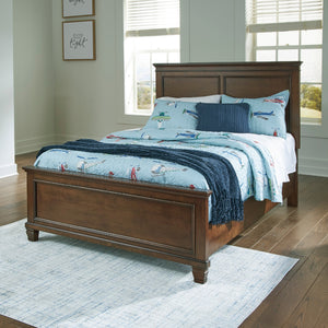 Lit complet en bois/placage brun Simple / Double / Grand / Très grand - Danabrin