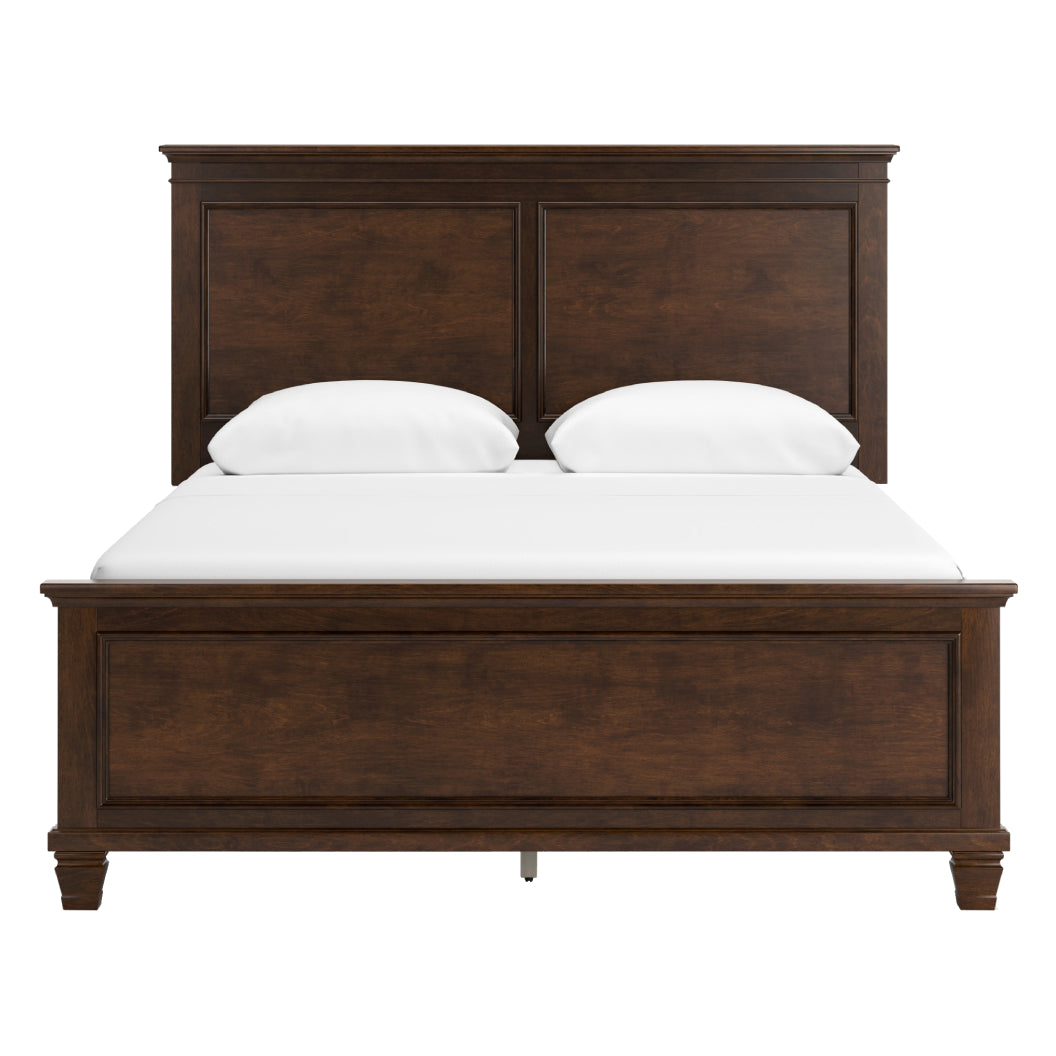 Lit complet en bois/placage brun Simple / Double / Grand / Très grand - Danabrin