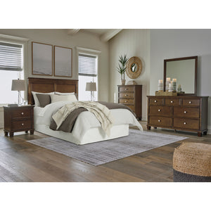 Lit complet en bois/placage brun Simple / Double / Grand / Très grand - Danabrin