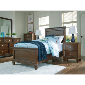 Lit complet en bois/placage brun Simple / Double / Grand / Très grand - Danabrin