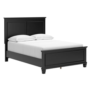 Lit complet en bois/placage noir Simple / Double / Grand / Très grand - Lanolee