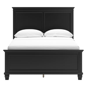 Lit complet en bois/placage noir Simple / Double / Grand / Très grand - Lanolee