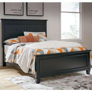 Lit complet en bois/placage noir Simple / Double / Grand / Très grand - Lanolee