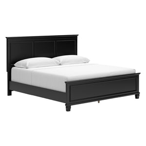 Lit complet en bois/placage noir Simple / Double / Grand / Très grand - Lanolee