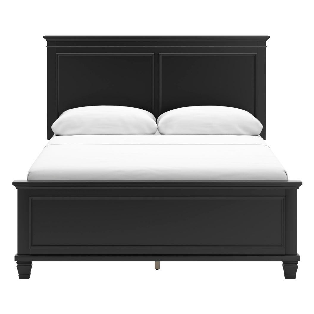 Lit complet en bois/placage noir Simple / Double / Grand / Très grand - Lanolee