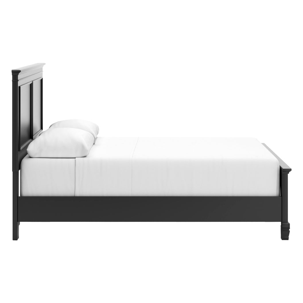 Lit complet en bois/placage noir Simple / Double / Grand / Très grand - Lanolee