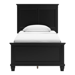 Lit complet en bois/placage noir Simple / Double / Grand / Très grand - Lanolee