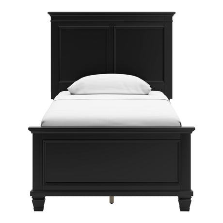 Lit complet en bois/placage noir Simple / Double / Grand / Très grand - Lanolee