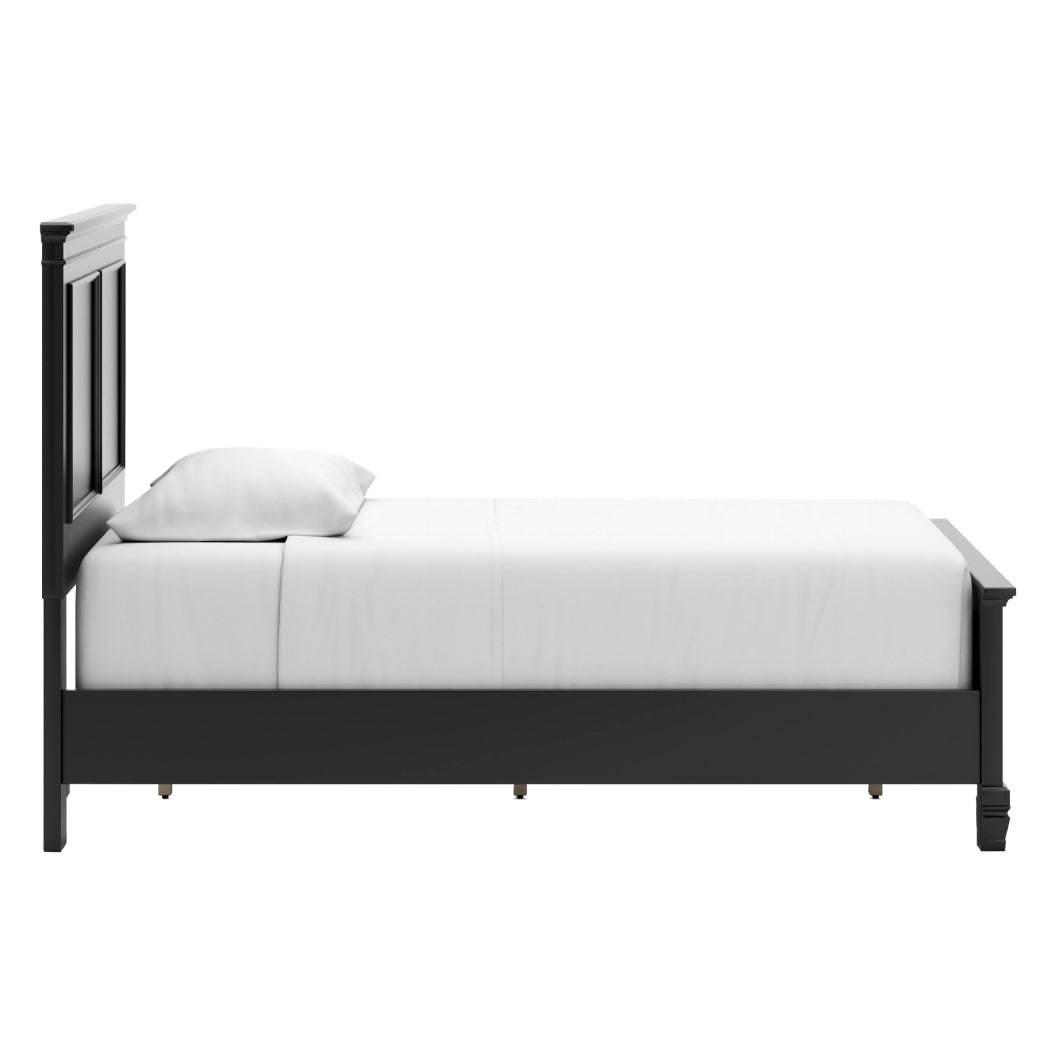 Lit complet en bois/placage noir Simple / Double / Grand / Très grand - Lanolee