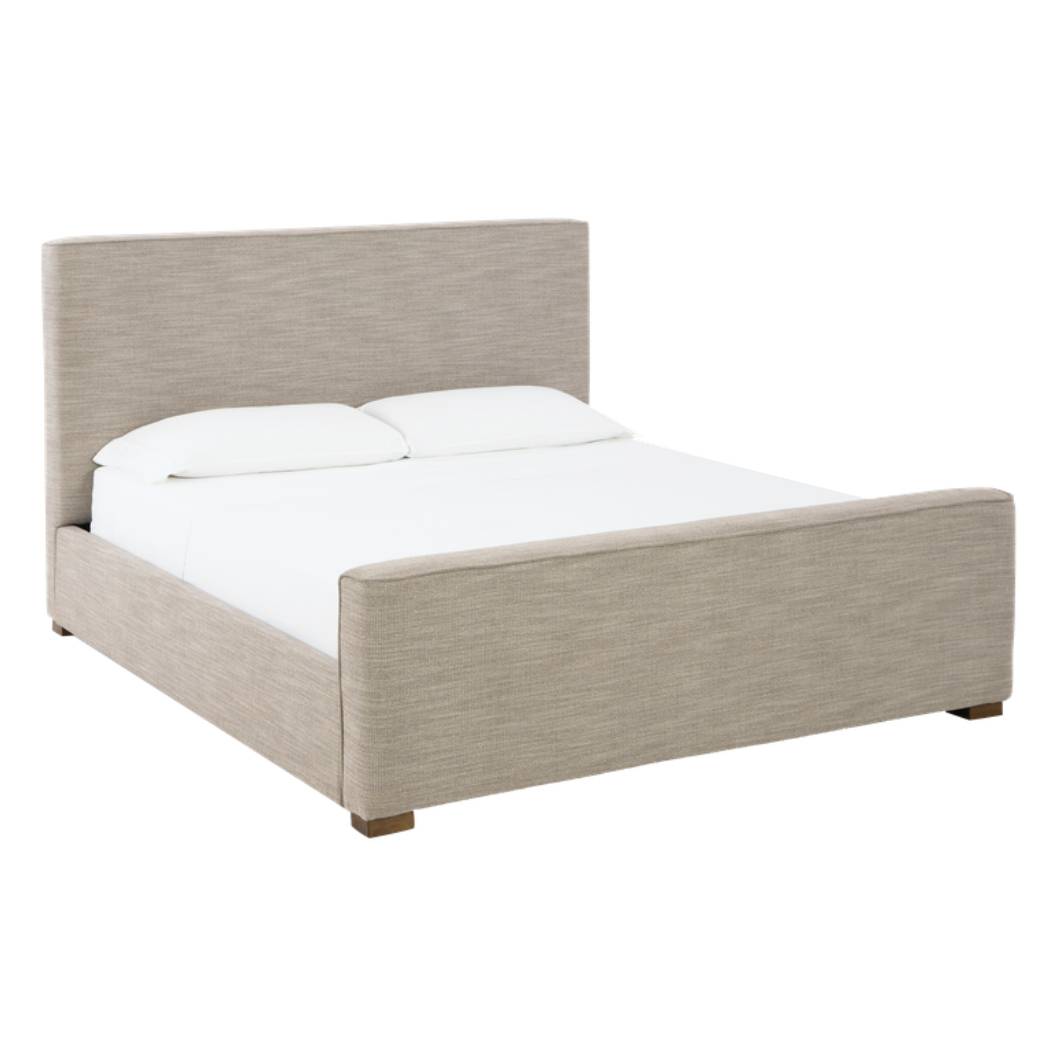 Lit  complet très grand rembourrés en tissu beige - Dakmore