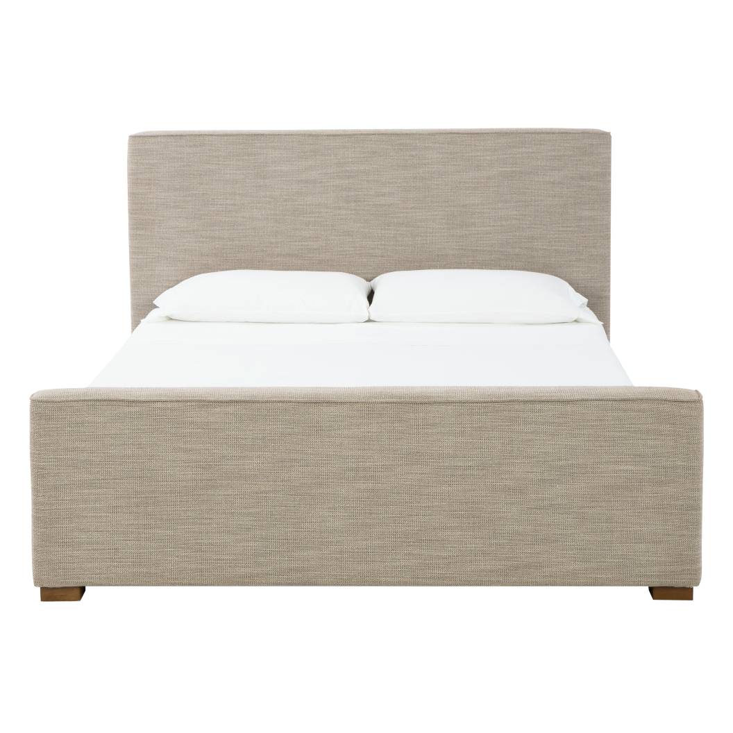 Lit  complet très grand rembourrés en tissu beige - Dakmore