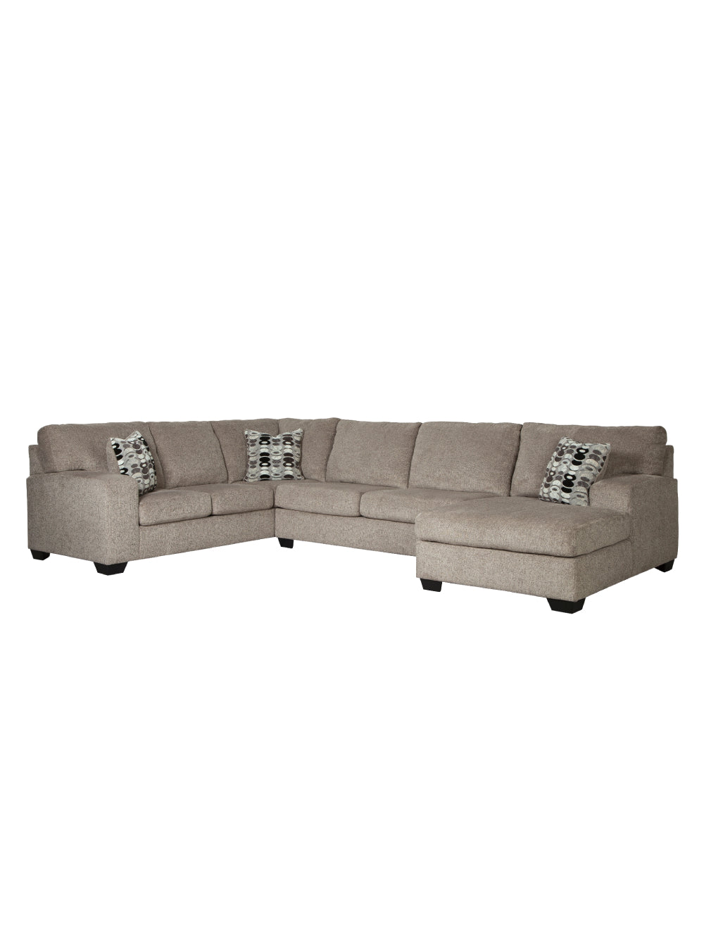 Sectionnel surdimensionné tissu platinium Ballinas