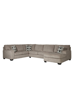Sectionnel surdimensionné tissu platinium Ballinas