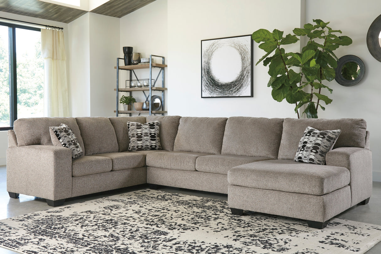 Sectionnel surdimensionné tissu platinium Ballinas