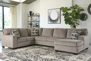 Sectionnel surdimensionné tissu platinium Ballinas