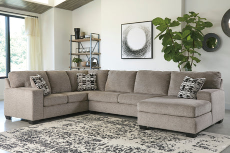 Sectionnel surdimensionné tissu platinium Ballinas