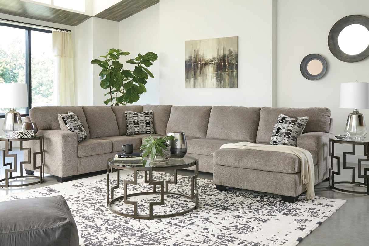 Sectionnel surdimensionné tissu platinium Ballinas