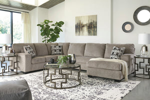 Sectionnel surdimensionné tissu platinium Ballinas