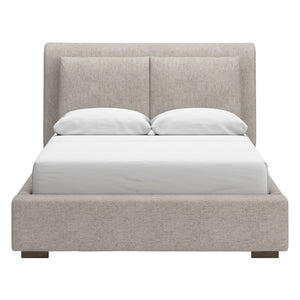 Lit complet rembourré en tissu gris pâle Grand / Très grand - Cabalynn