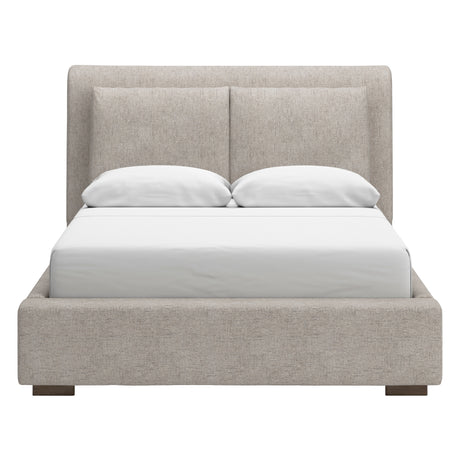 Lit complet rembourré en tissu gris pâle Grand / Très grand - Cabalynn